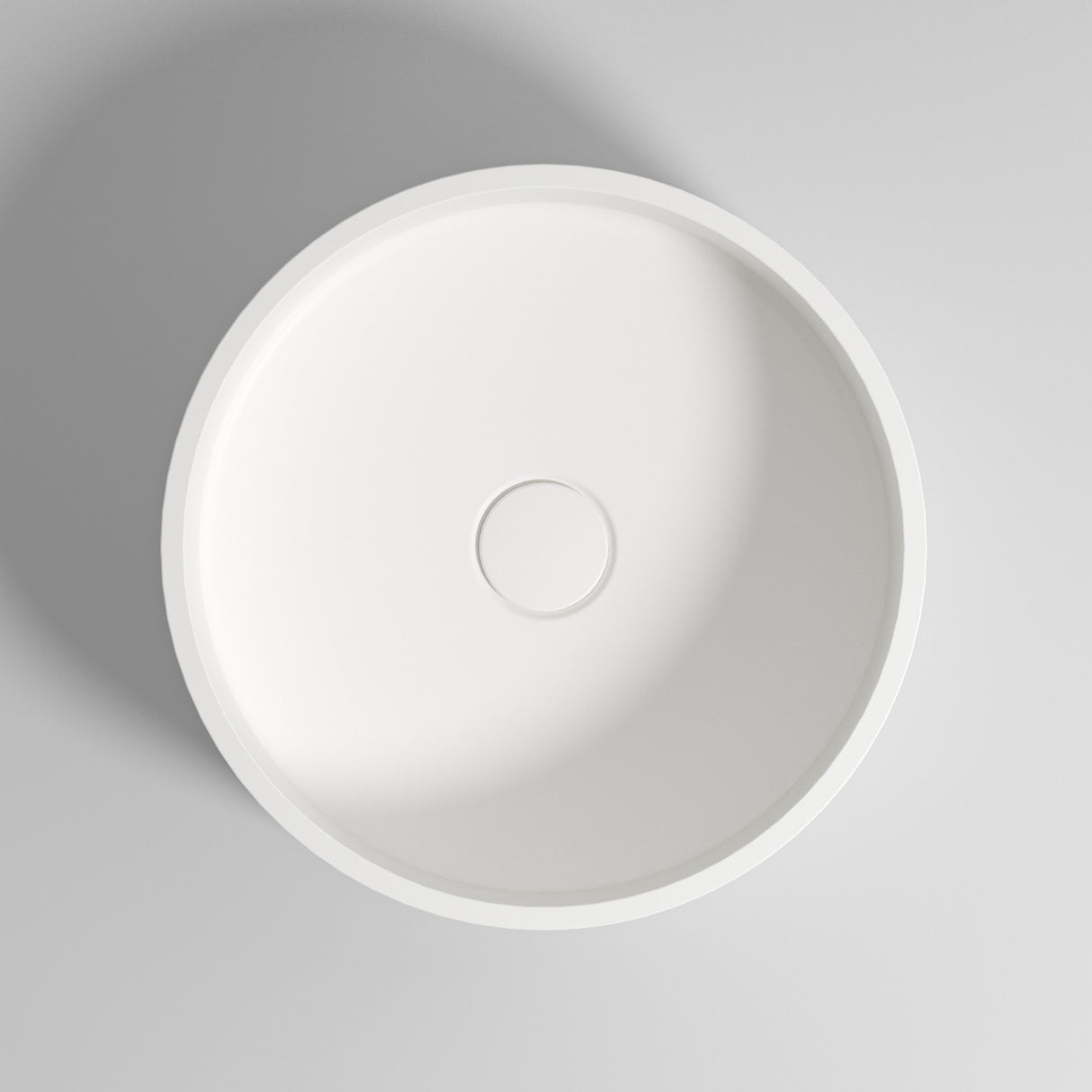 Dover Round Concrete Basin - Matte White top view