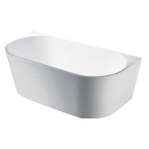 Elivia 1500mm Gloss White Freestanding Back to Wall Bath - Non Overflow