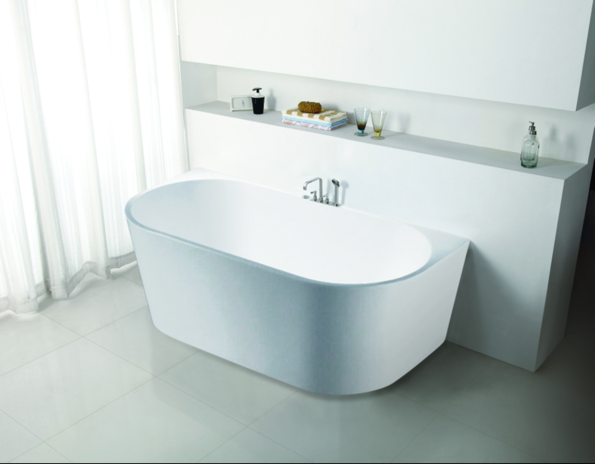 Elivia Freestanding Back to Wall Bath 1700mm Non Overflow - Gloss White