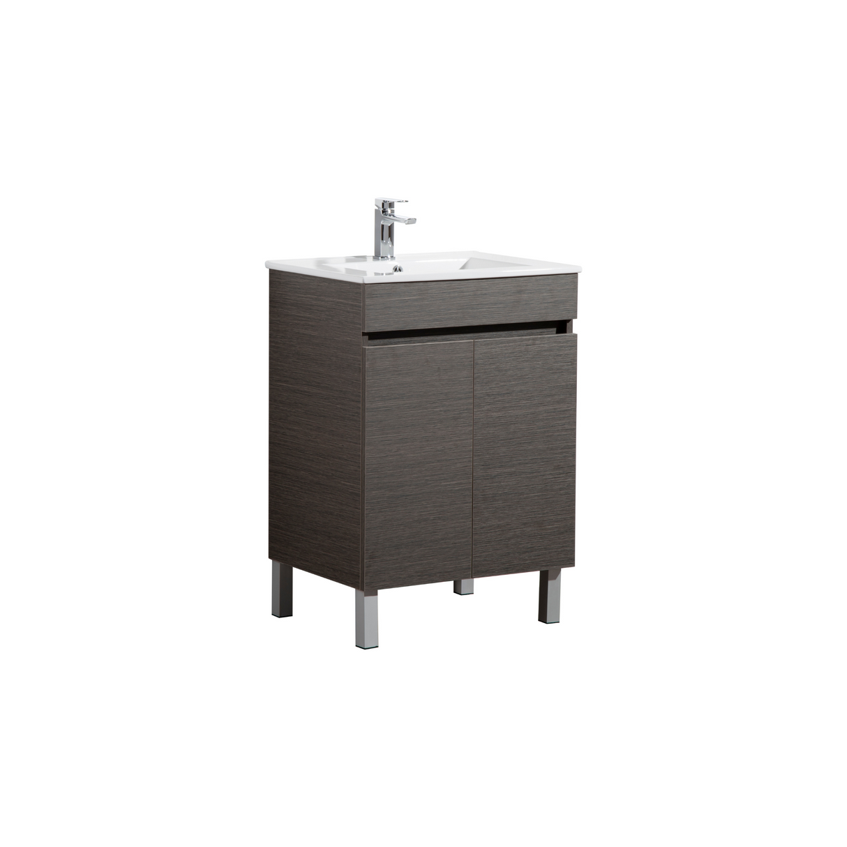 EVIE 600mm Dark Brown PVC Floor Vanity