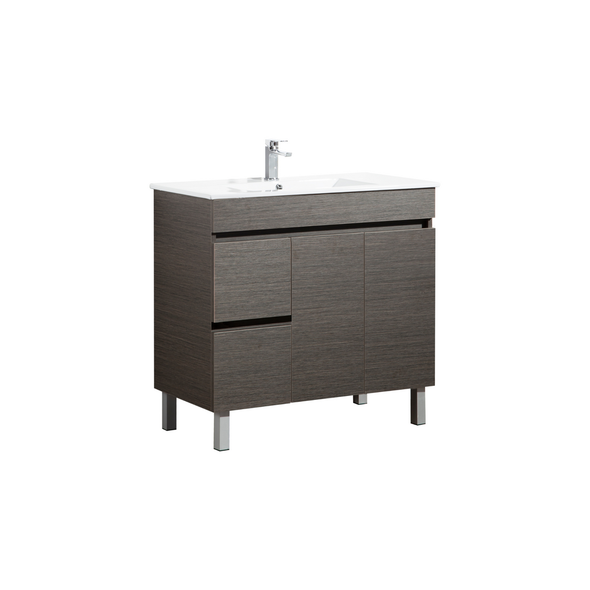 EVIE 900mm Dark Brown PVC Floor Vanity