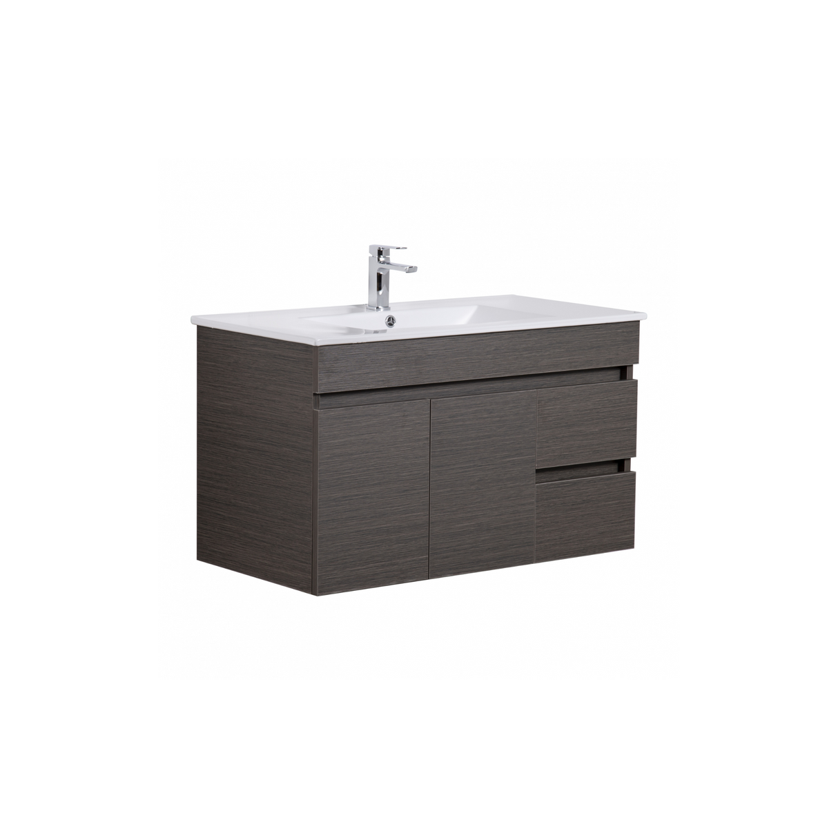 EVIE 900mm Dark Brown PVC Wall Hung Vanity
