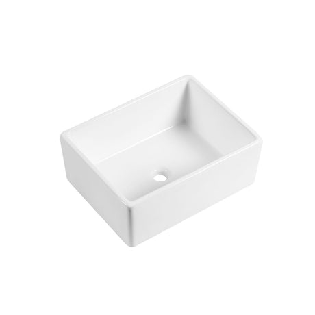 White ceramic Essentials 530x395x200 Butler Sink top side view