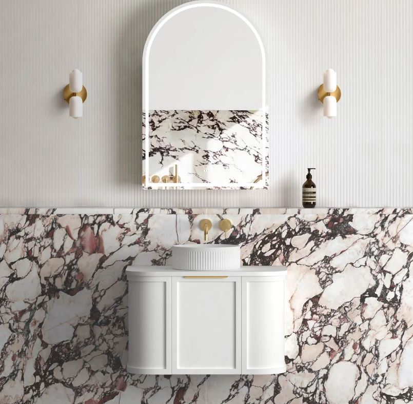 bathroom with hampshire wall hung vanity white 750