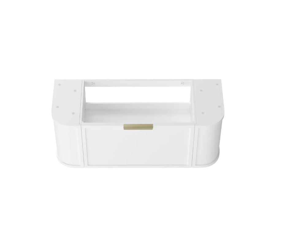 Top view details of Hampshire Wall Hung Vanity Curve 1200mm - White