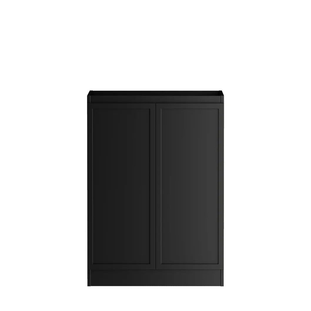 Hampshire Black Base Laundry Cabinet with Stone Top and Sink 1300x600x900