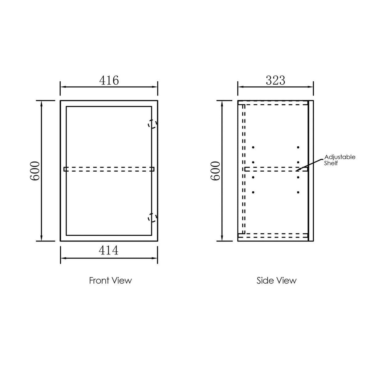 drawing Hampshire Laundry 415 Black Wall Cabinet