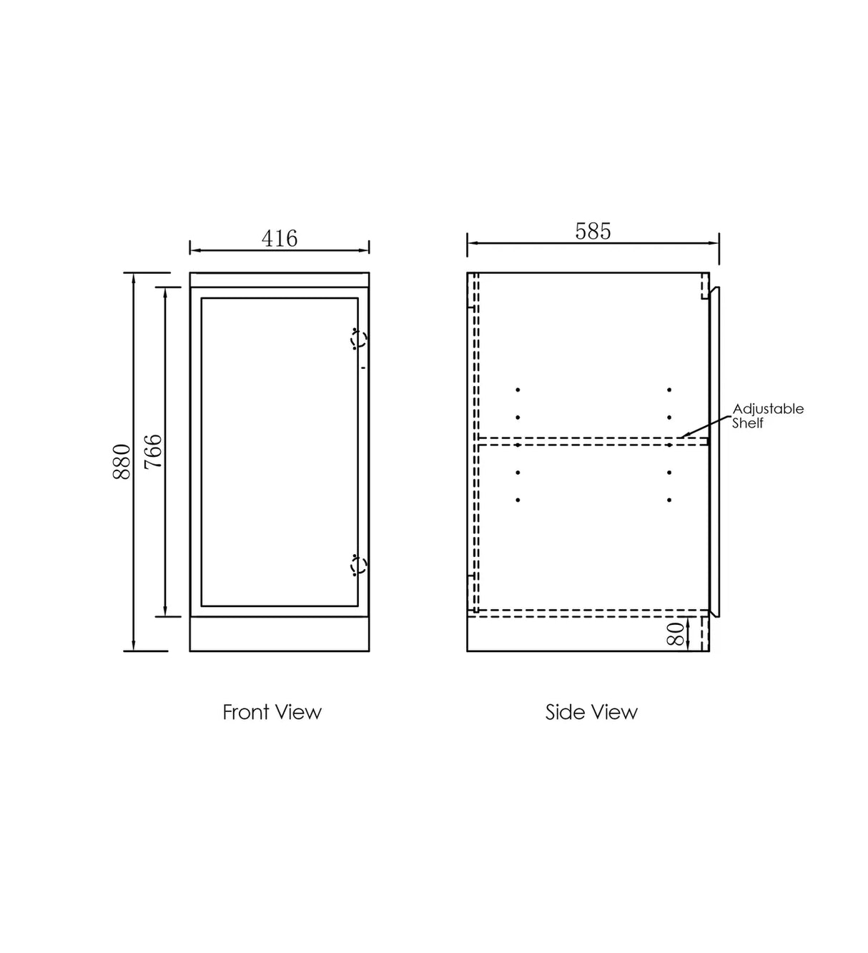 Hampshire Laundry 415 White Base Cabinet drawing