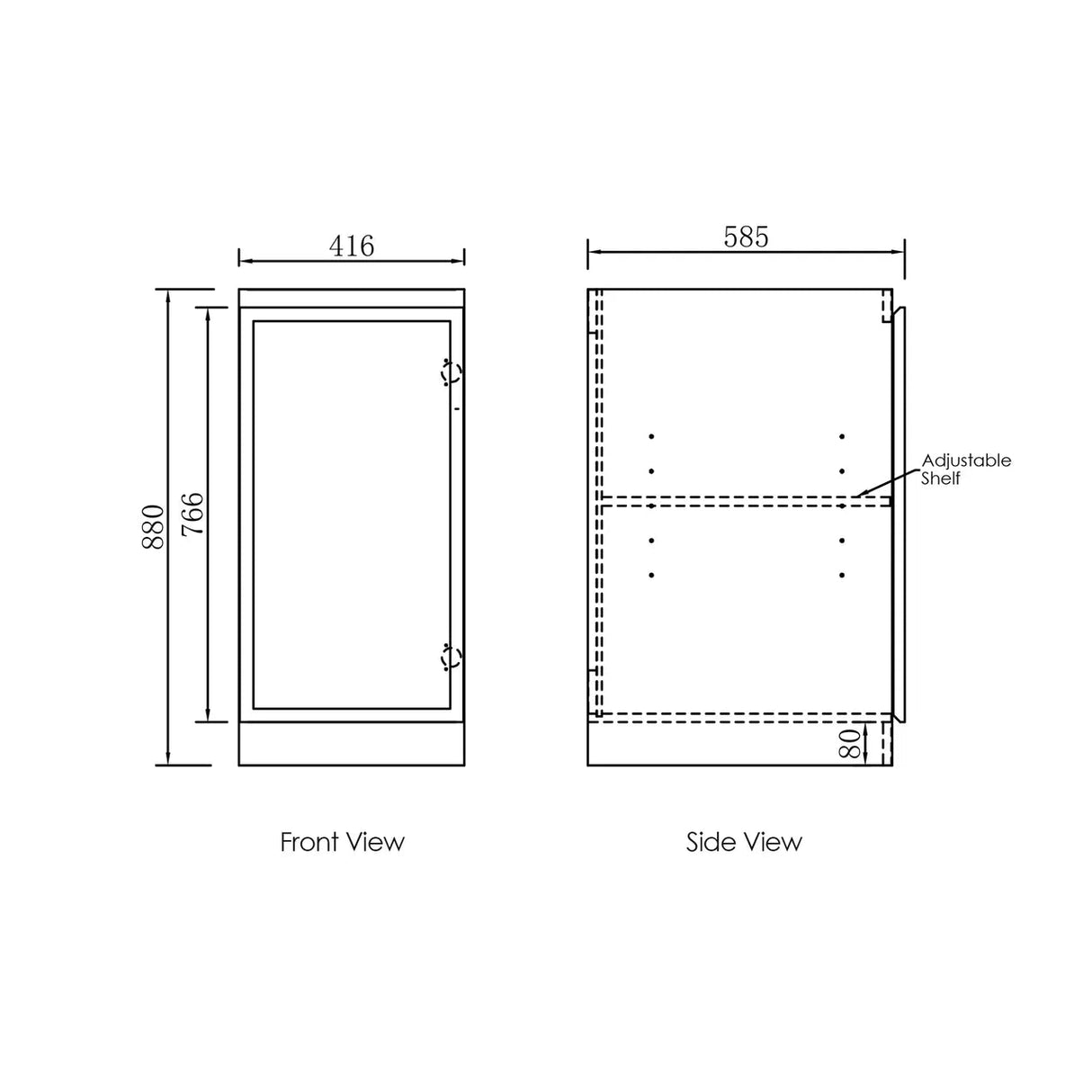 Hampshire Laundry 415 White Base Cabinet drawing