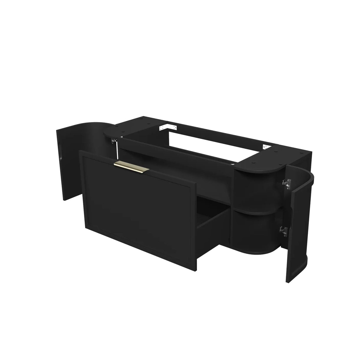 Open Hampshire Wall Hung Vanity Curve 1200mm - Black