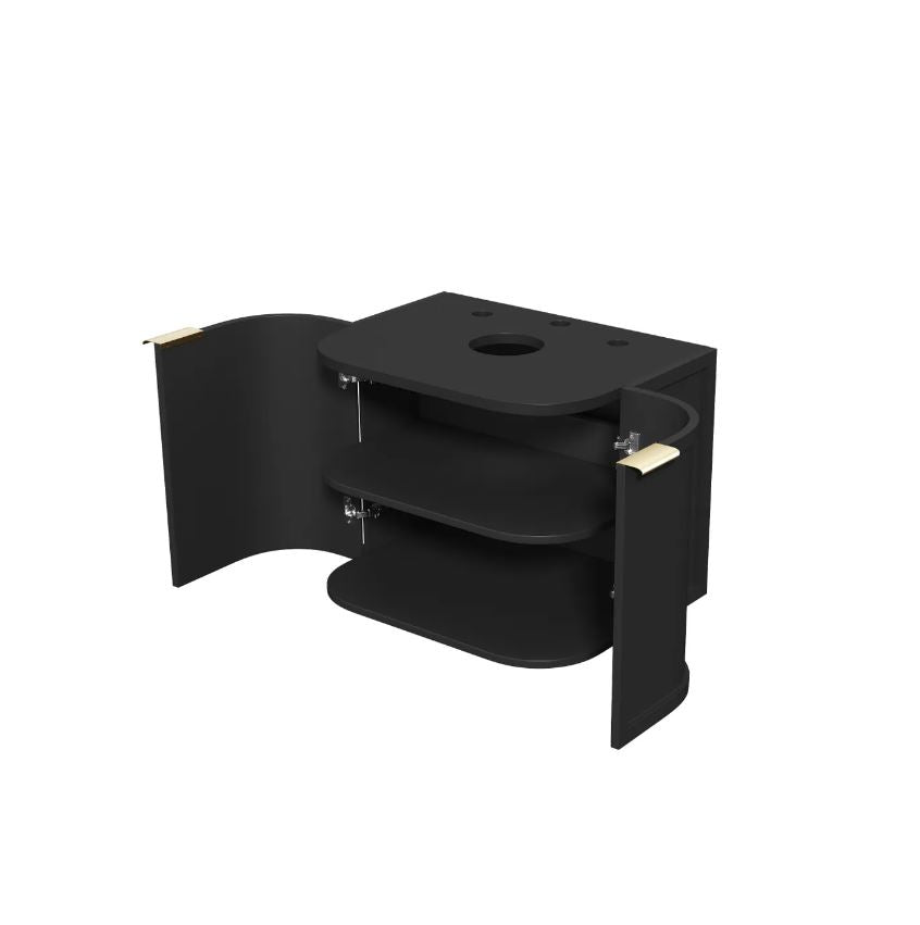 Open Hampshire Wall Hung Vanity Curve 600mm - Black