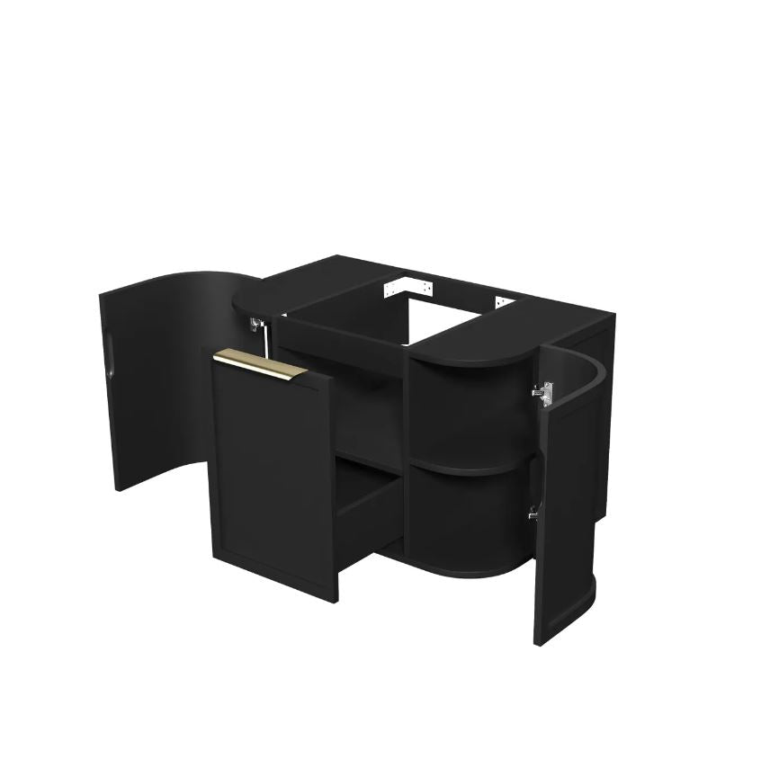 Open Hampshire Wall Hung Vanity Curve 750mm - Black