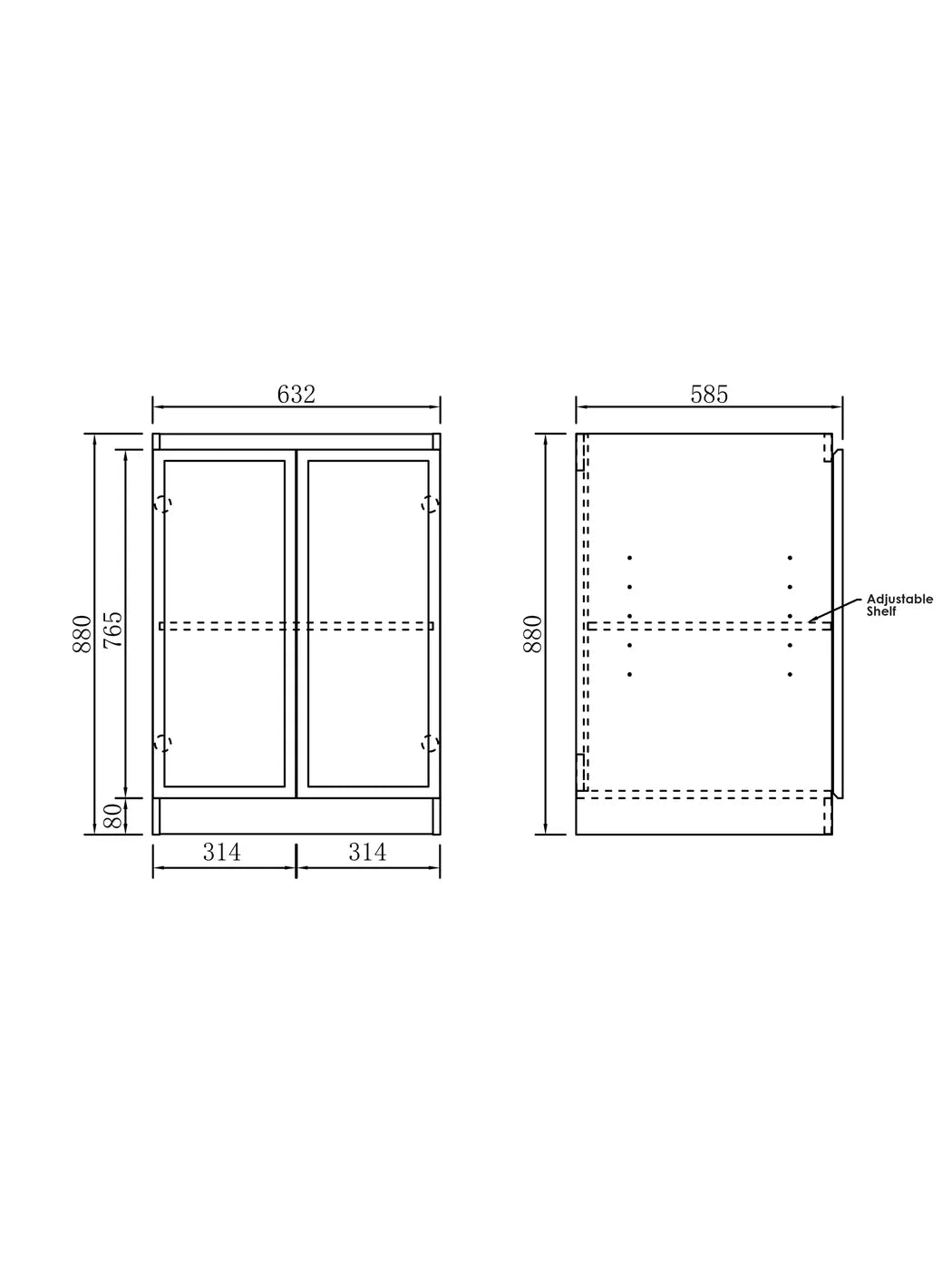 Hampshire White Base Laundry Cabinet with Stone Top and Sink 1300x600x900 drawing