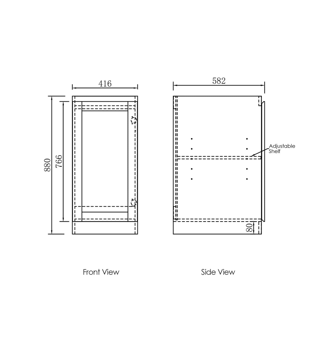 Hampton Laundry 415 White Wall Cabinet drawing