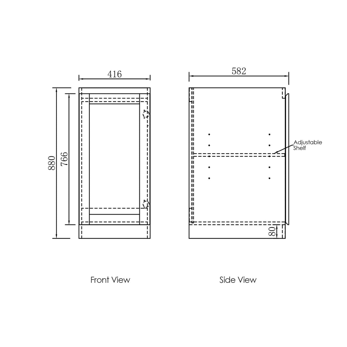 Hampton Laundry 415 White Wall Cabinet drawing