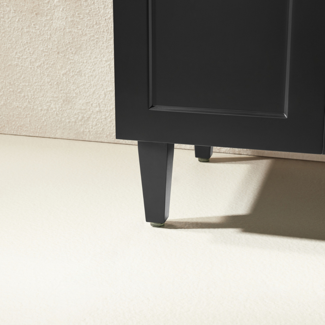 Closer look of Matte Black Harrington PVC Floor Vanity 750mm leg