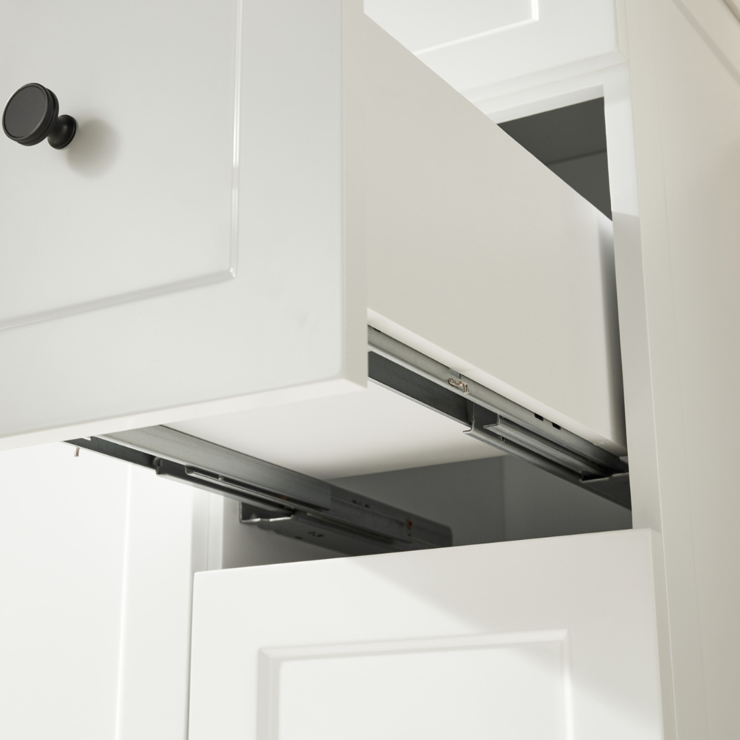 closer look of the right hand drawer details of Harrington PVC Floor Vanity 750mm