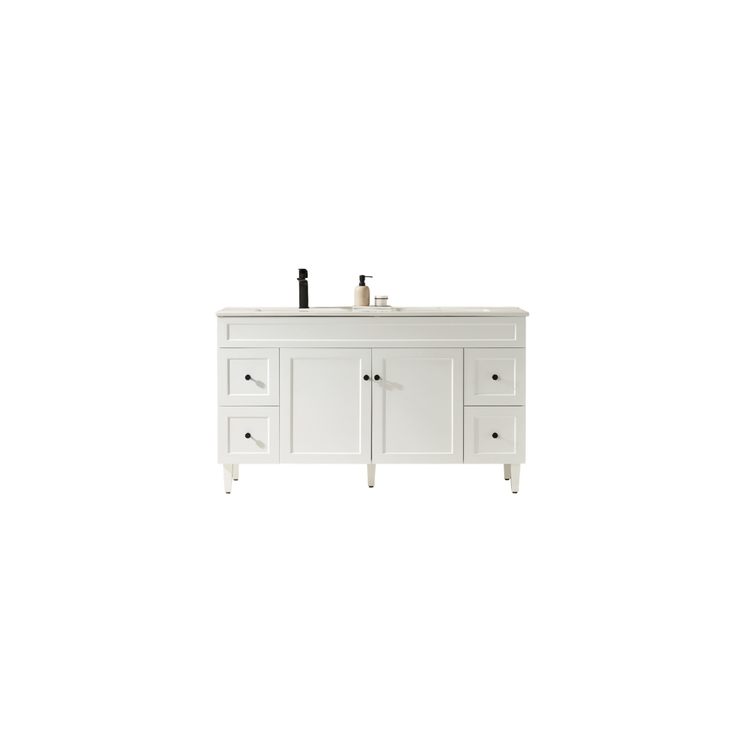 Harrington PVC Floor Vanity 1500mm matte white
