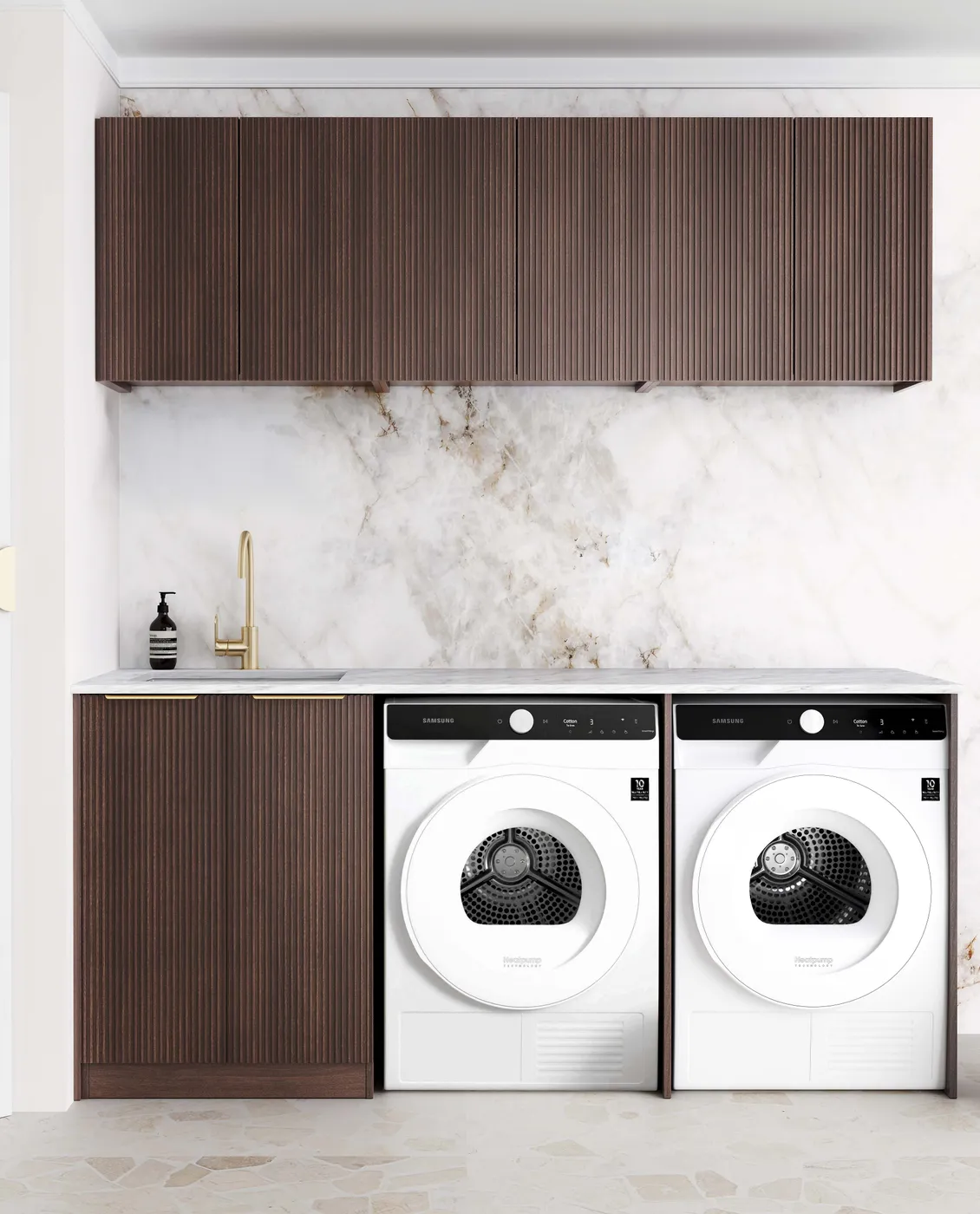 Havana 1960 × 600 × 2100 mm Sable Walnut Laundry Kit