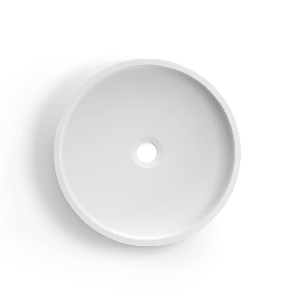 Hudson Round 400x400x120 Concrete Fluted White Basin top view