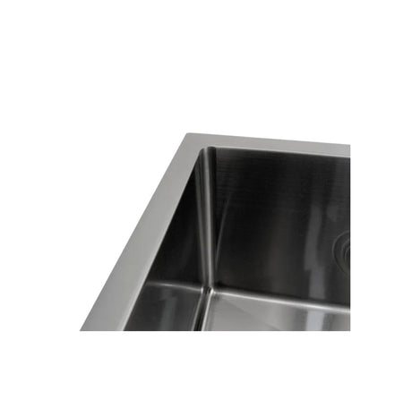 Arte 760x450x220mm Double Bowl Gun Metal Sink Edge