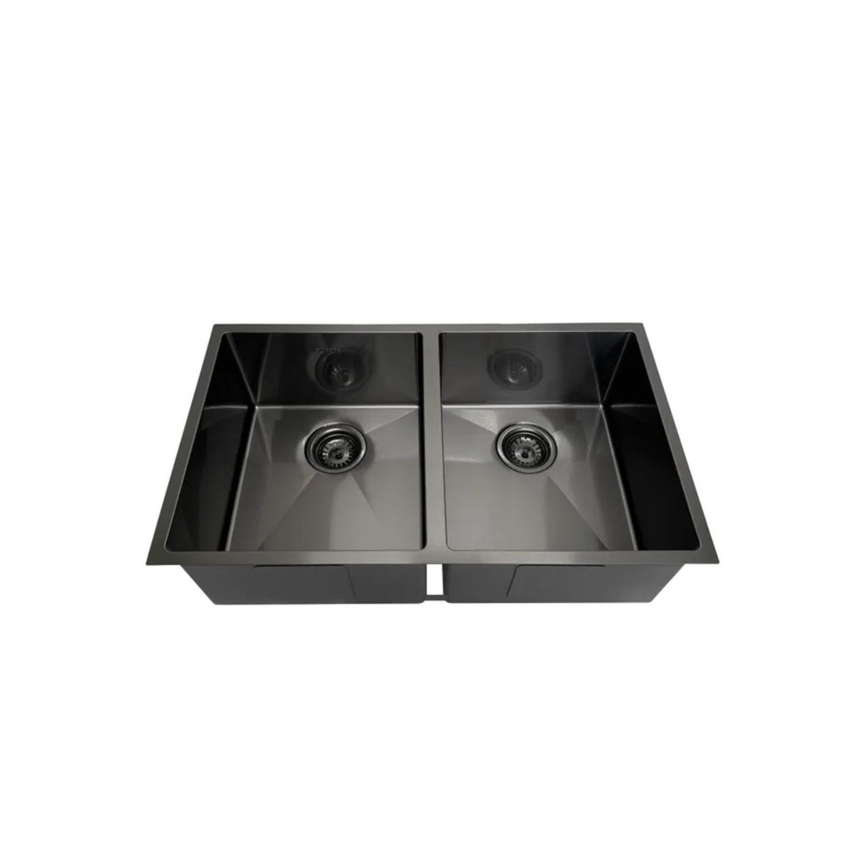 Arte 760x450x220mm Double Bowl Gun Metal Sink