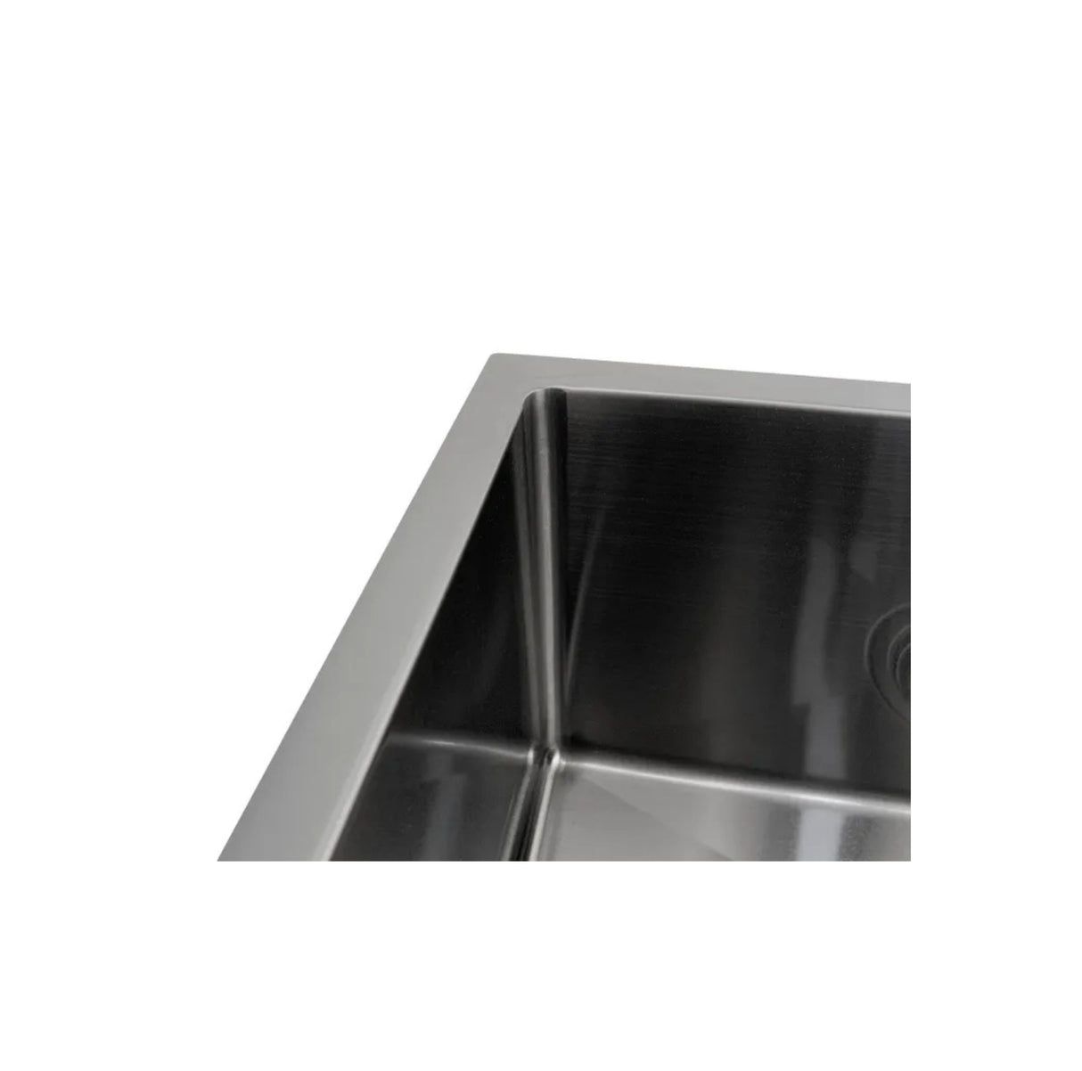 Arte 880x450x220mm Double Bowl Gun Metal Sink edge
