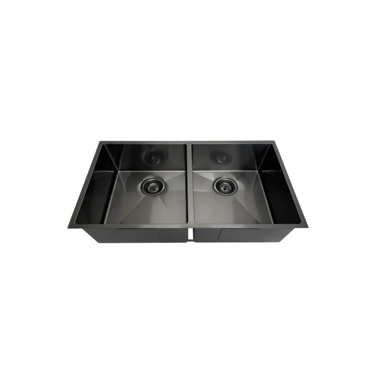 Arte 880x450x220mm Double Bowl Gun Metal Sink