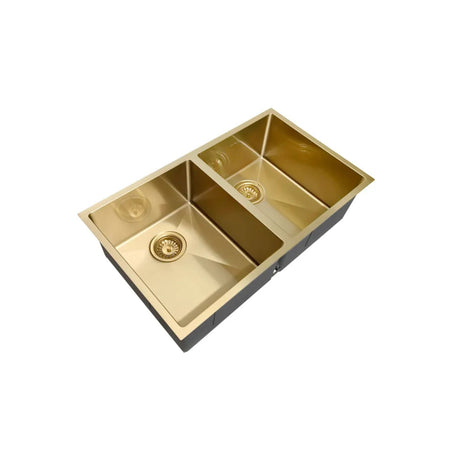 Arte 760x450x220mm Double Bowl Brushed Gold Sink