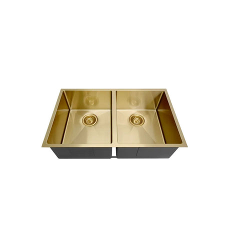 Arte 760x450x220mm Double Bowl Brushed Gold Sink