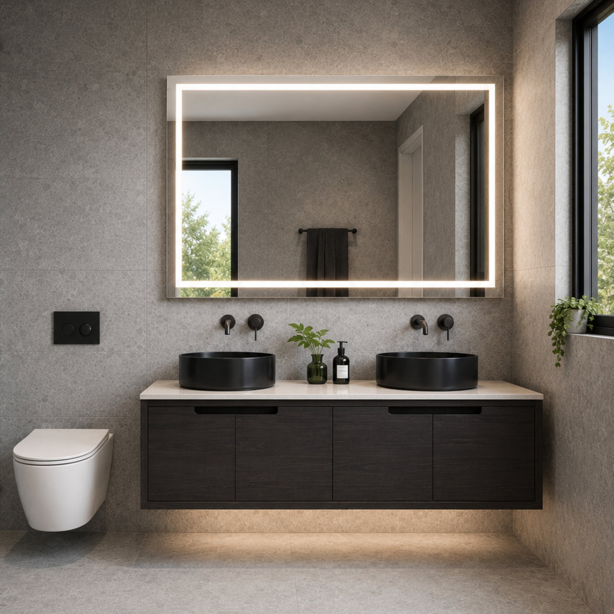 Kaia Wall Hung Vanity 1300mm - Dark Oak