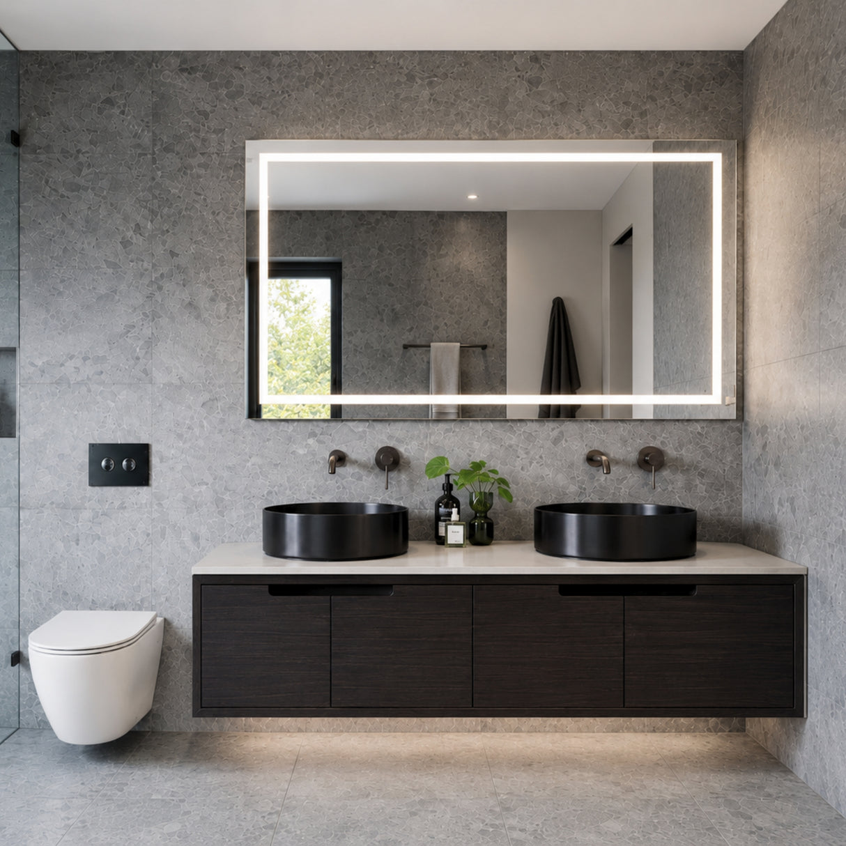 Kaia Wall Hung Vanity 1300mm - Dark Oak