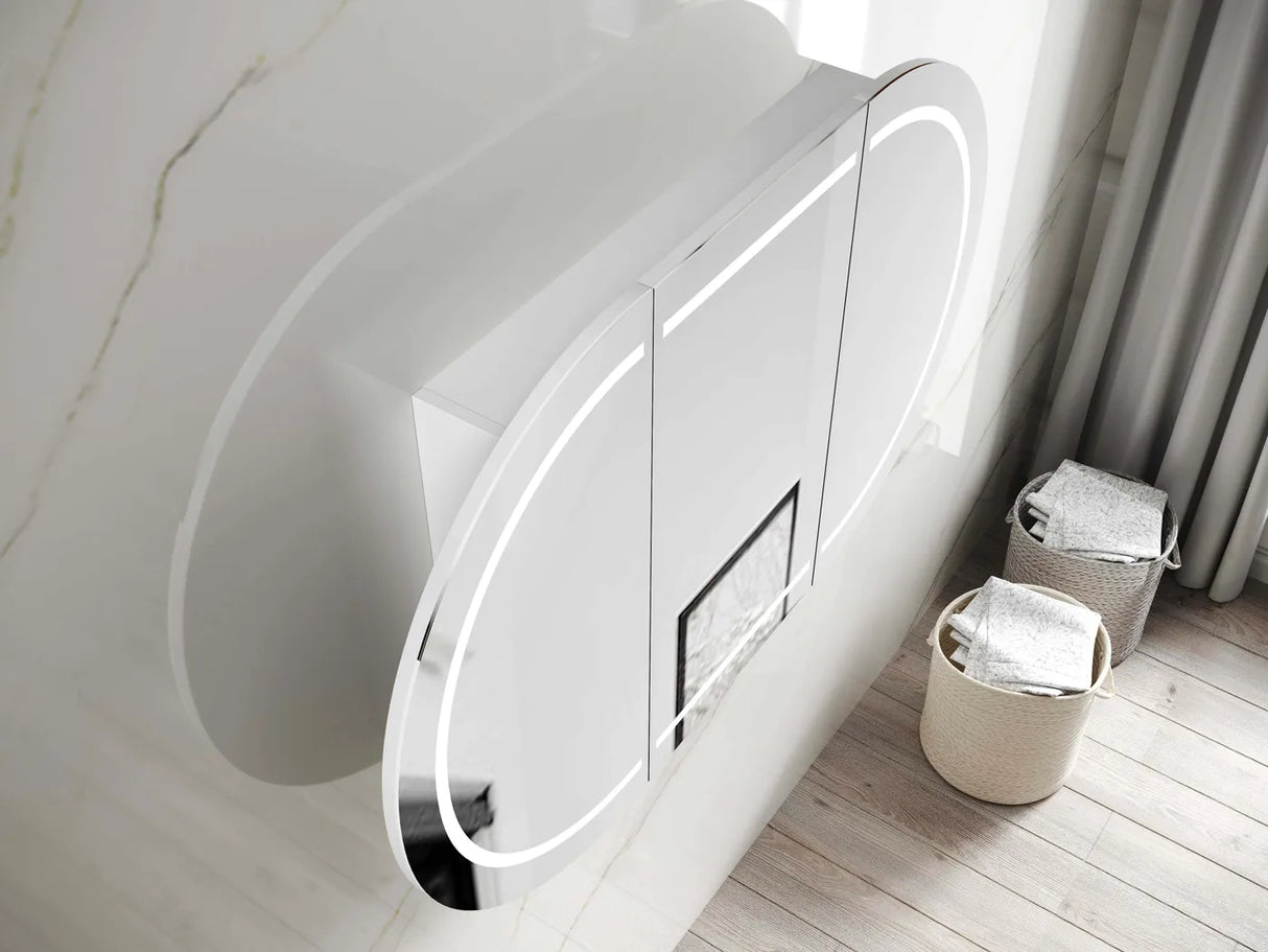 Top view LED Bondi White Shaving Cabinet - 1800 x 900mm