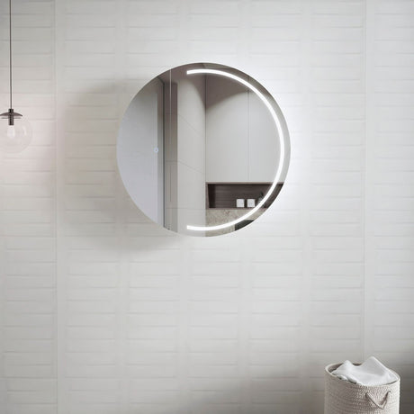 Wall with close mounted LED London 800mm White Shaving Cabinet