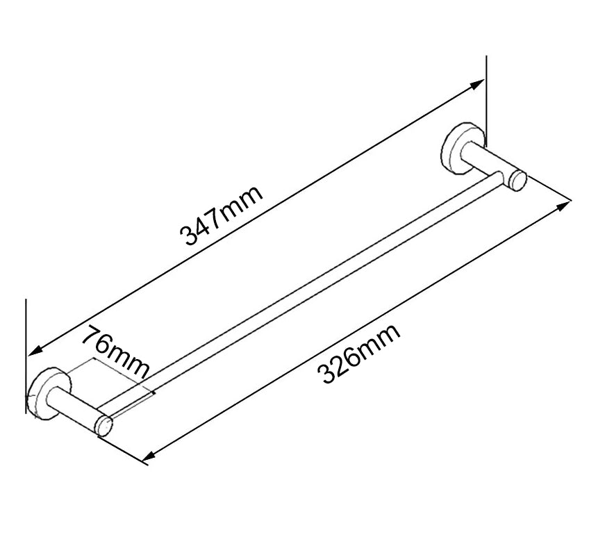 300mm Brushed Nickel Hand Towel drawing