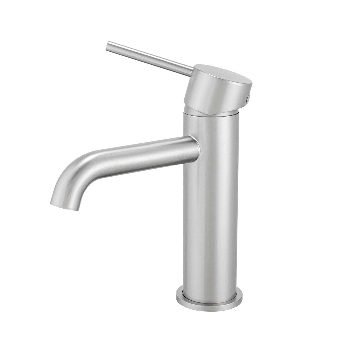 LUCID PIN - Brushed Nickel Basin Mixer open valve