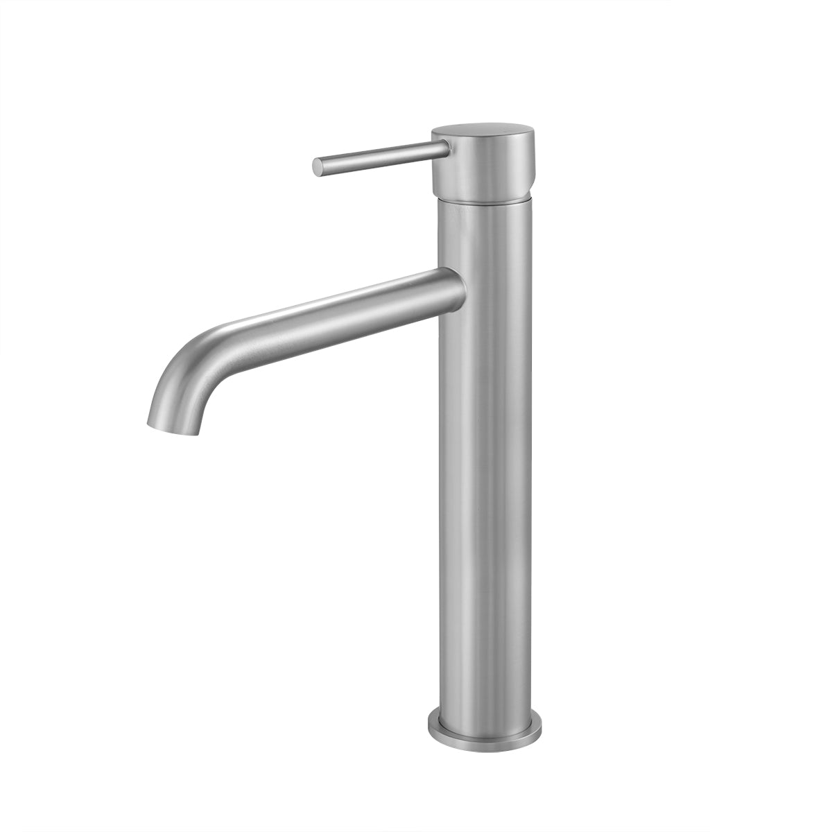 LUCID PIN - Brushed Nickel Tall Basin Mixer right angle view