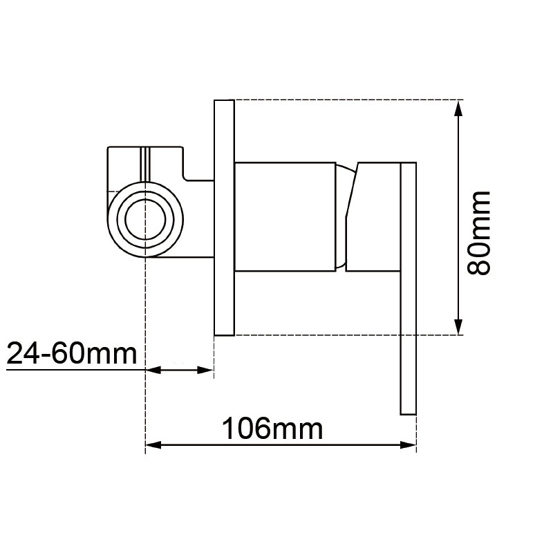 LUCID PIN - Gunmetal Wall Mixer drawing