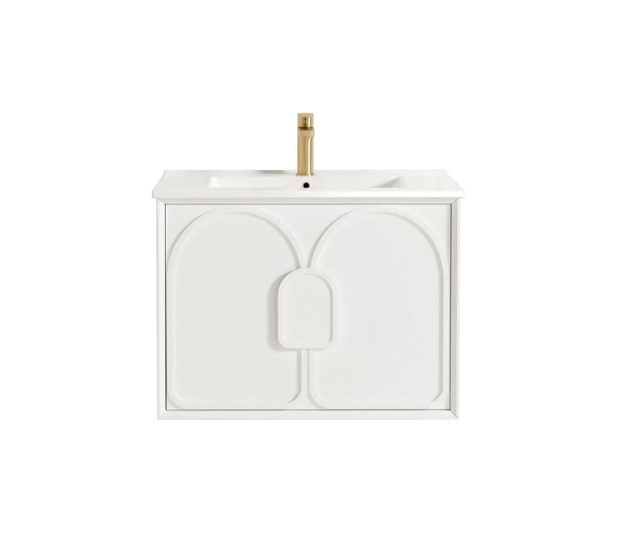 Laguna Wall Hung Vanity 750mm - White with faucet