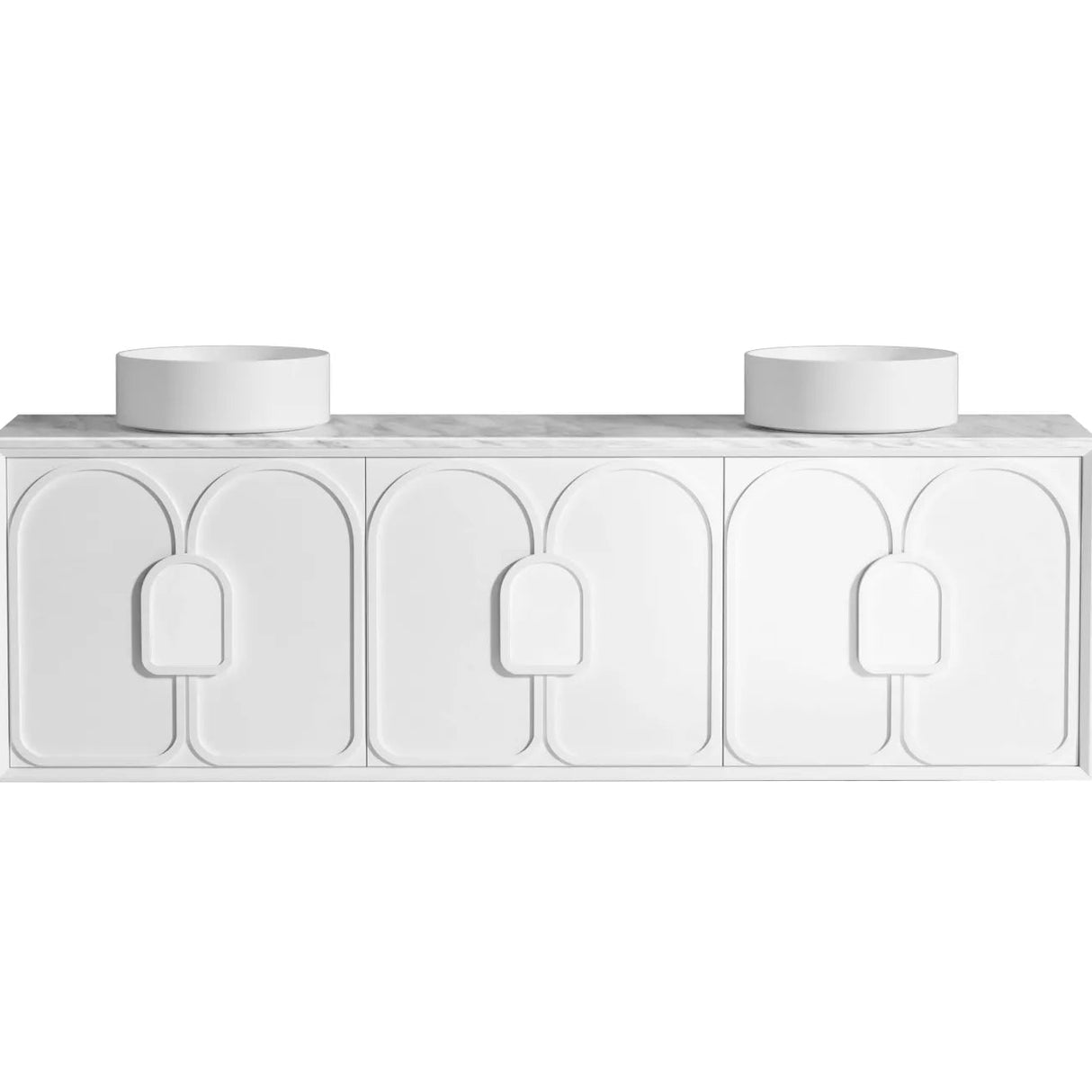 Laguna Wall Hung Vanity 1800mm - White with white countertop