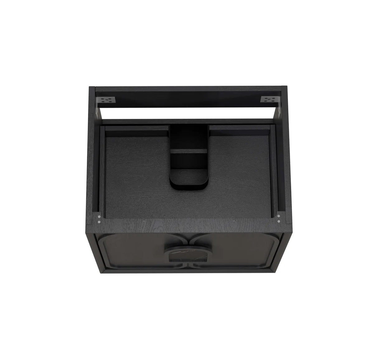 Laguna Wall Hung Vanity 600mm - Black American Oak top view