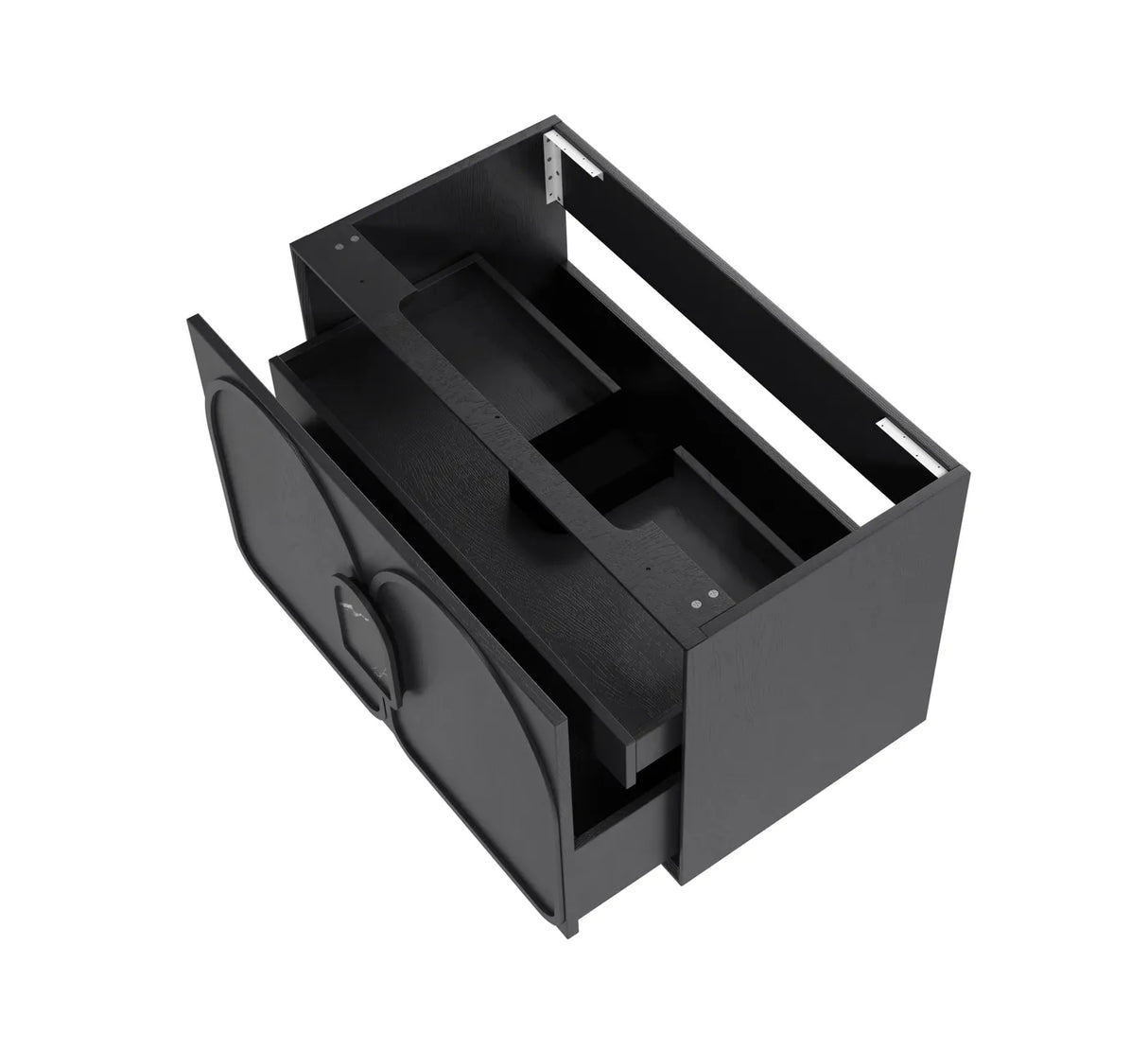 Laguna Wall Hung Vanity 900mm - Black Oak side open