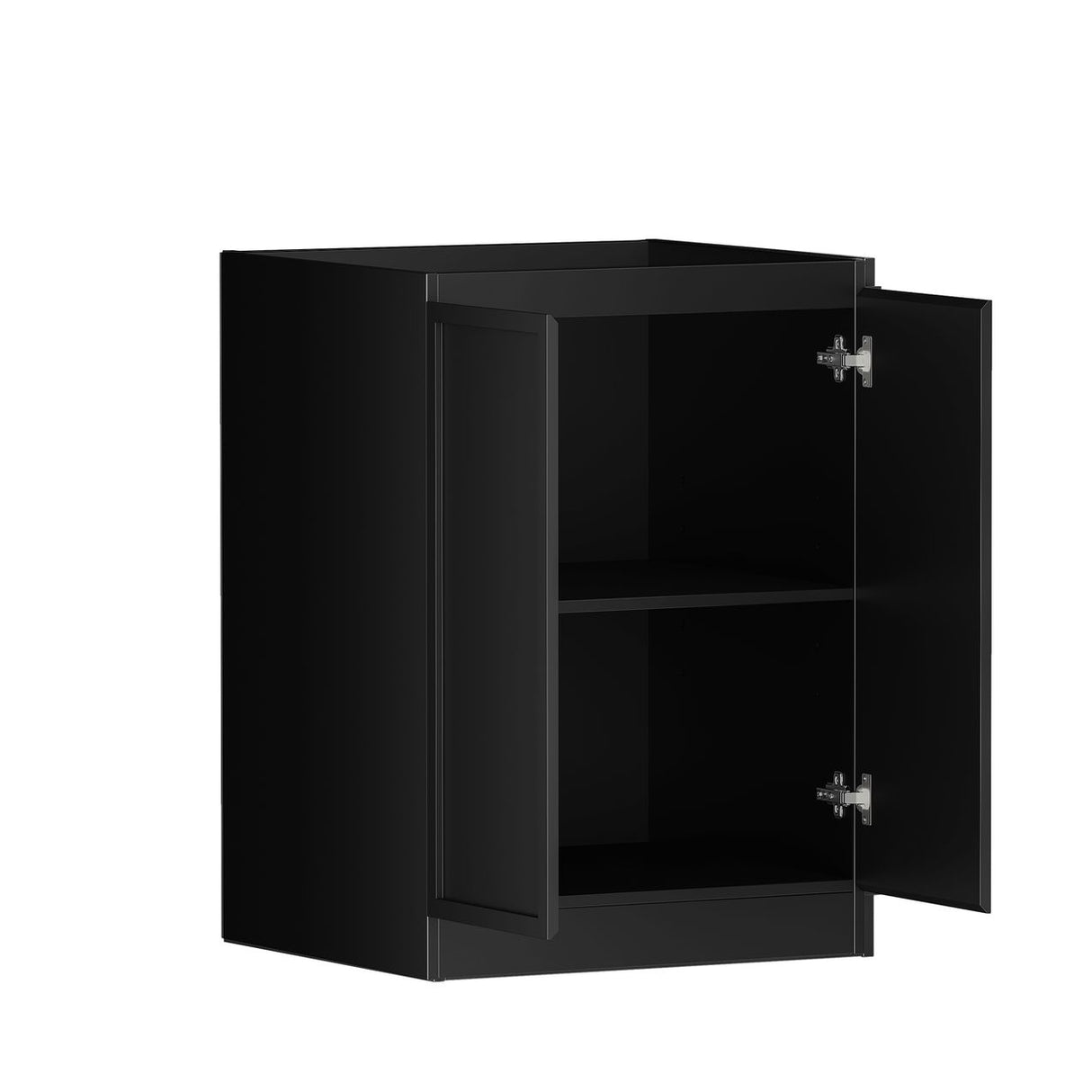 open side view laundry cabinet
