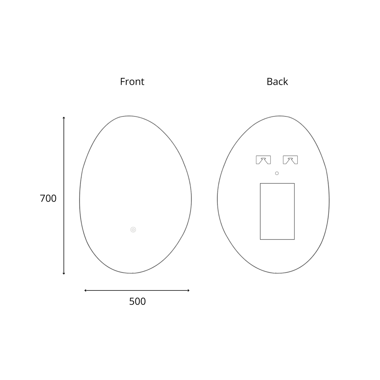 Lora Aysmmetric LED Mirror Frameless drawing
