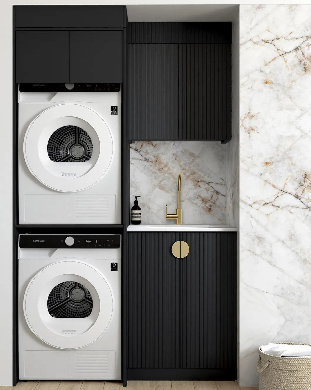 Marlo Black Laundry Kit 1305x600x2100