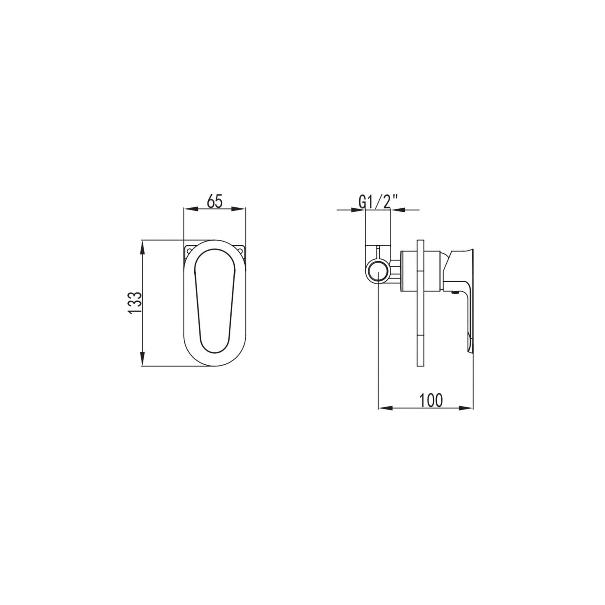 Mia Shower Mixer Drawing