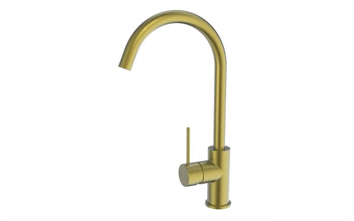Morgan Rund Gooseneck Sink Mixer Brush Gold