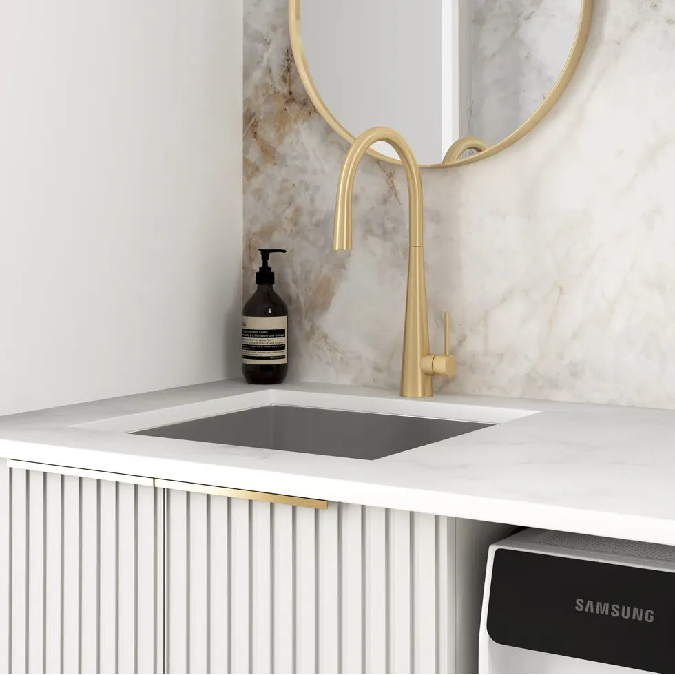 Noosa White Laundry Kit 1305x600x2100 sink and faucet