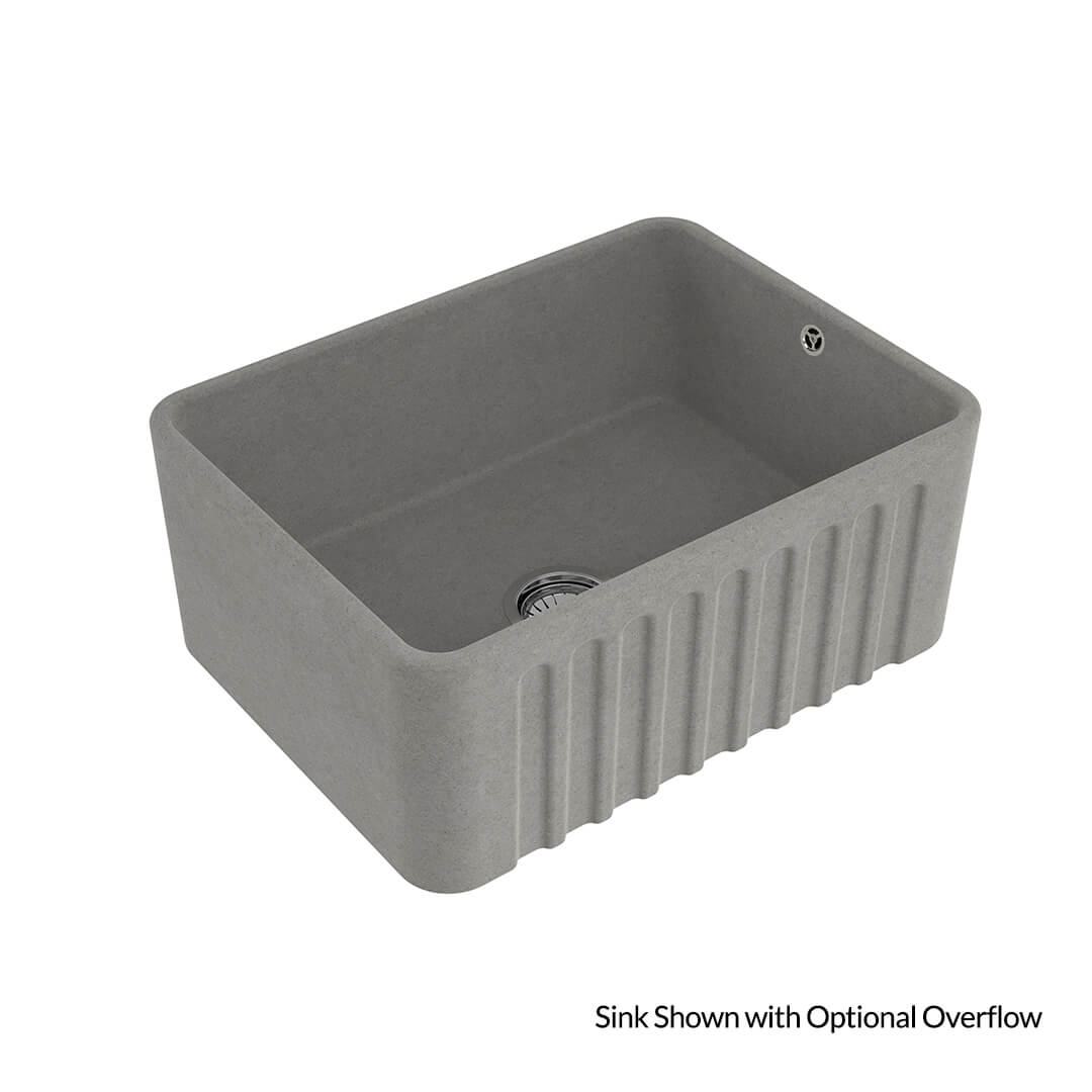 Novi 60 x 46 Concrete Look Fine Fireclay Farmhouse Butler Sink