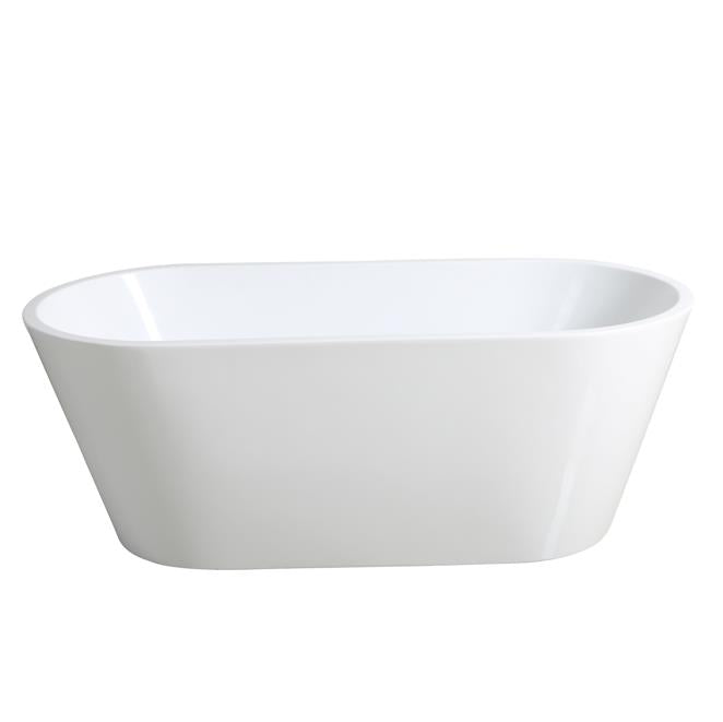 Ovia 1500mm Gloss White Freestanding Oval Bath - Non Overflow
